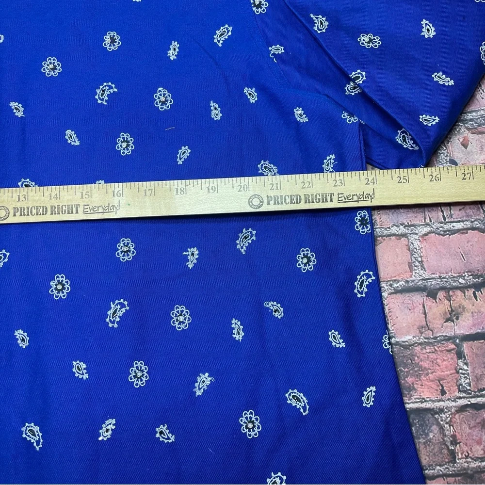 Vintage Quacker Factory Shirt Women’s XL Blue Bandana Print Button Old Stock - Picture 6 of 6